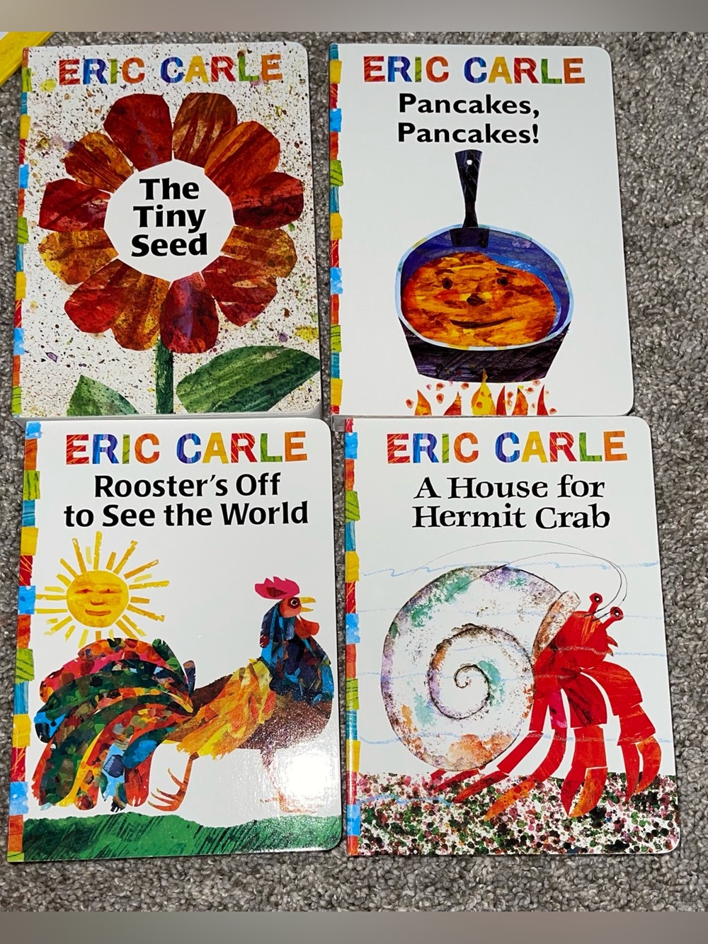 Eric Carle book gift set lot of 4 Rooster Pancake Crab Seed